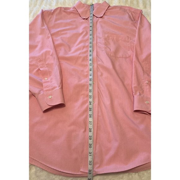 Brooks Brothers Regent Polo Button-Down Shirt Pink Cotton Men Size 17 1/2 (READ) - Picture 11 of 16